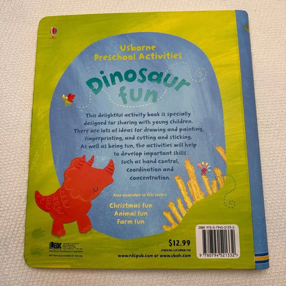 Usbourne dinosaur fun spiral bound book